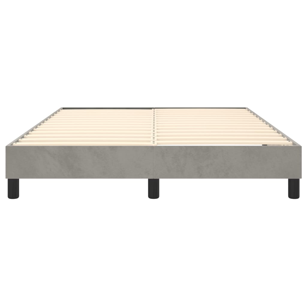 Bed Frame Light Grey 135x190 cm Double Velvet - Image 5