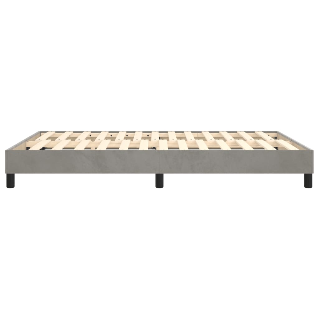 Bed Frame Light Grey 135x190 cm Double Velvet - Image 6