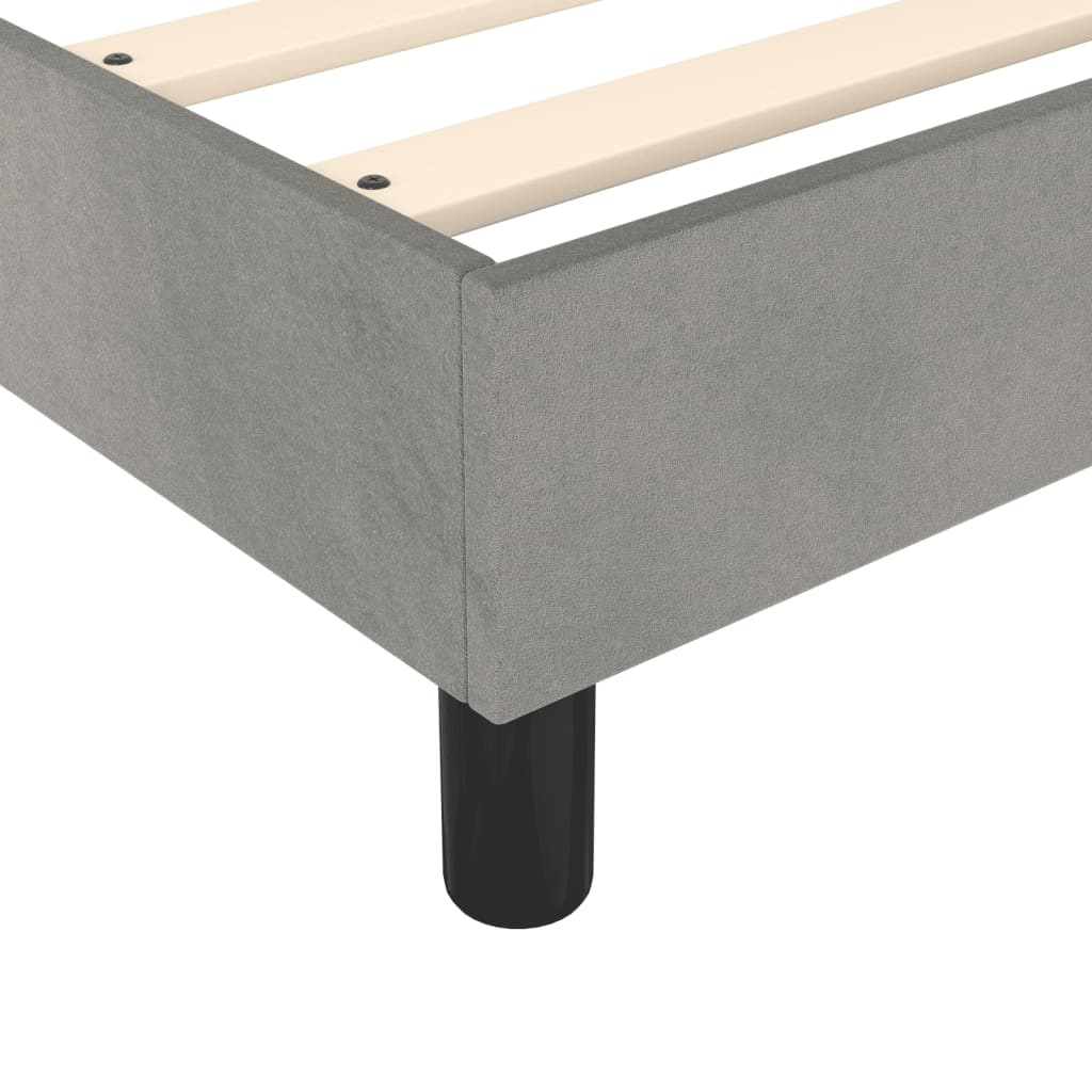 Bed Frame Light Grey 135x190 cm Double Velvet - Image 7