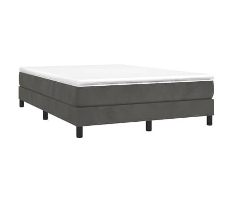 vidaXL Bed Frame Dark Grey 135x190 cm Double Velvet