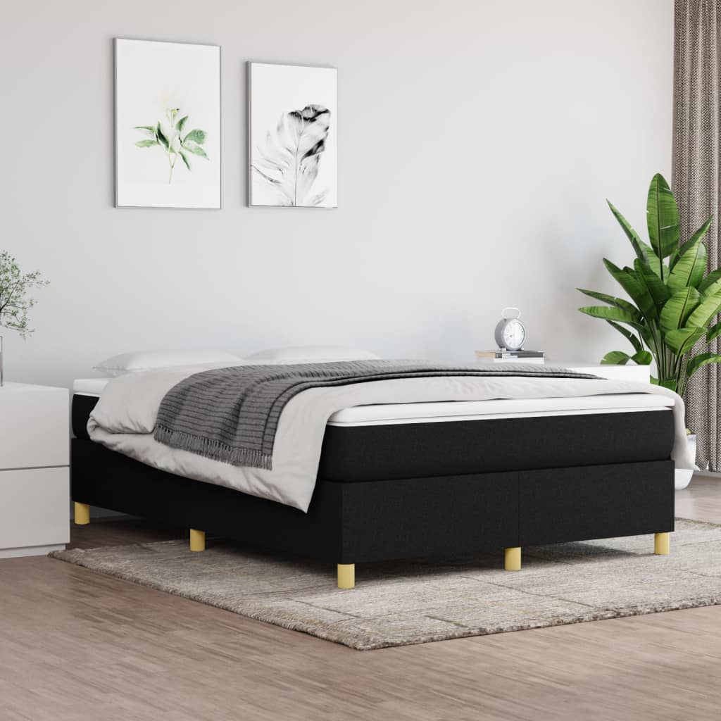 vidaXL Jousirunkopatja musta 135x190 cm Double kangas