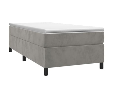 vidaXL Box Spring Bed Frame Light Grey Single Velvet (UK/IE/FI/NO only)