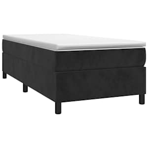 vidaXL Box Spring Bed Frame Black Single Velvet