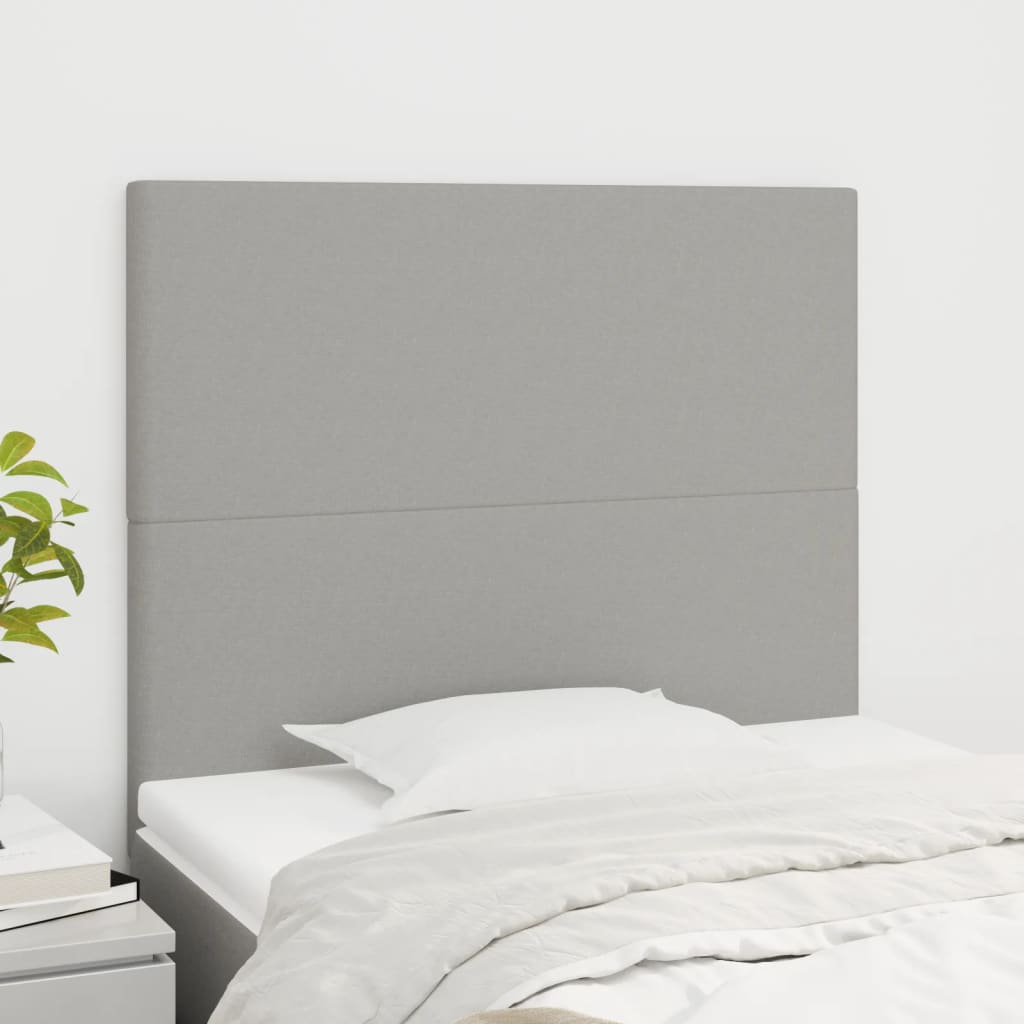 vidaXL Kopfteile 2 Stk. Hellgrau 80x5x78/88 cm Stoff