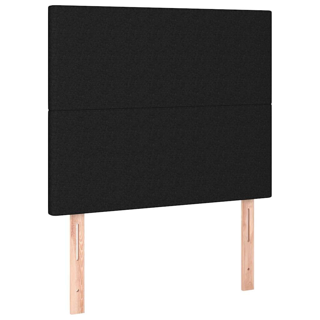 vidaXL Tăblie de pat neagră 80x5x118/128 cm, material textil