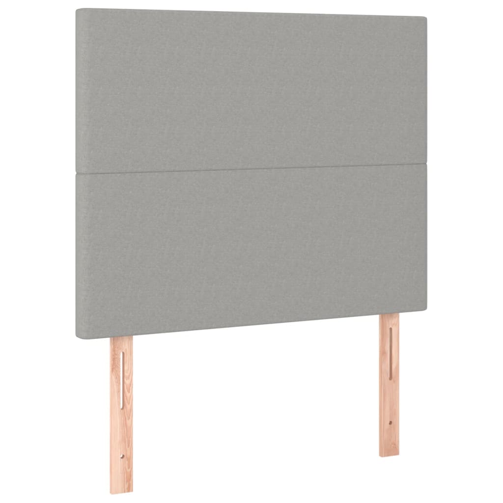 vidaXL Čelo postele 2 ks světle šedé 90x5x78/88 cm textil