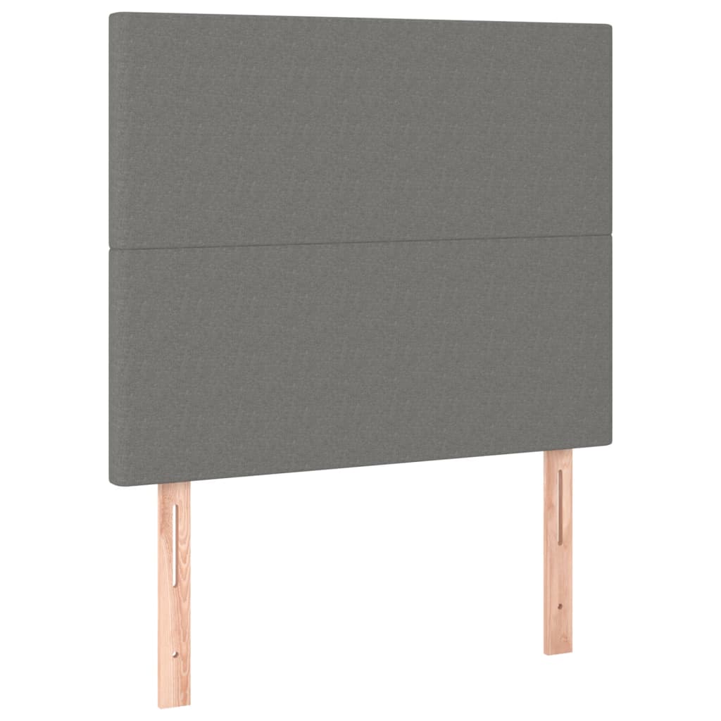 vidaXL Čelo postele 2 ks tmavě šed 90x5x78/88 cm textil