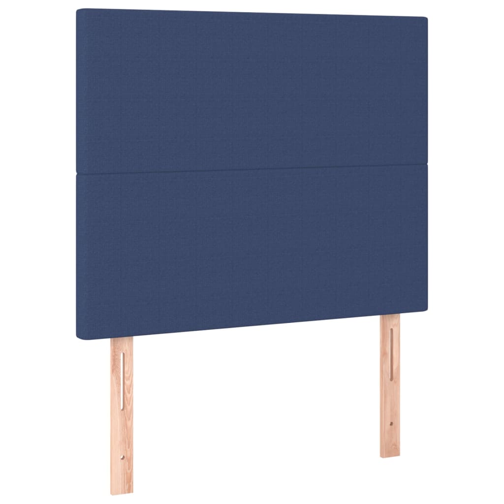 vidaXL Čelo postele 2 ks modré 90x5x78/88 cm textil