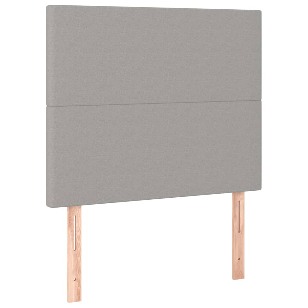 vidaXL Čelo postele 2 ks světle šedé 100 x 5 x 78/88 cm samet
