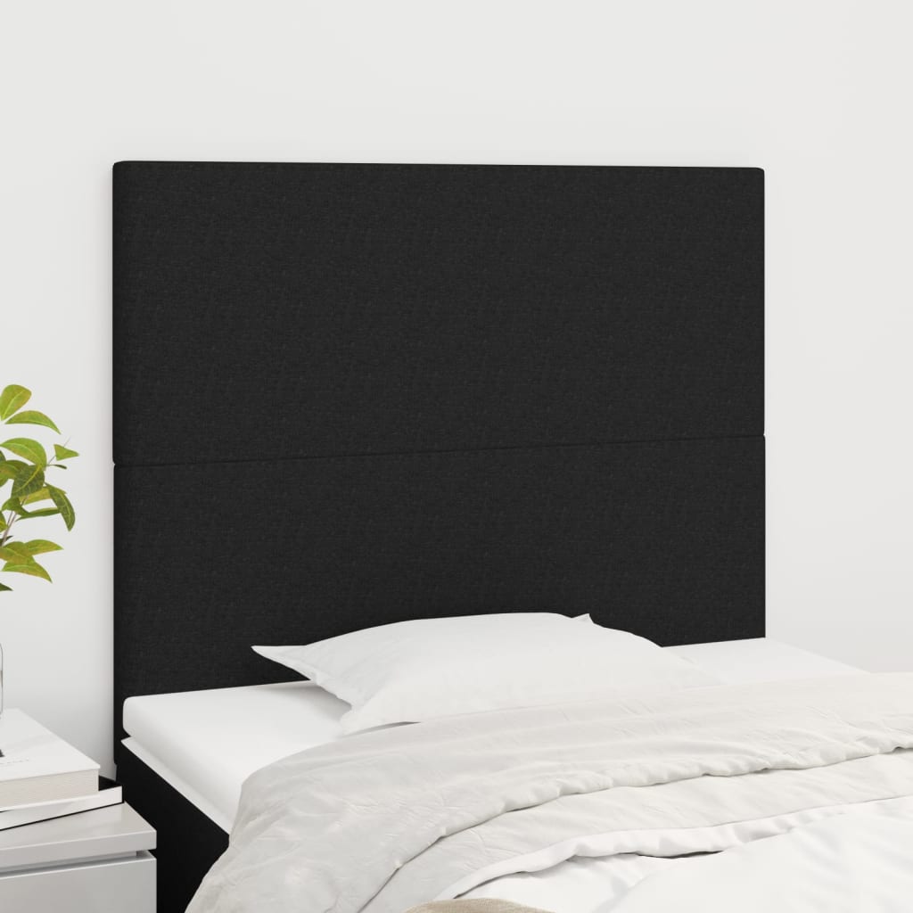 vidaXL Kopfteile 2 Stk. Schwarz 100x5x78/88 cm Stoff