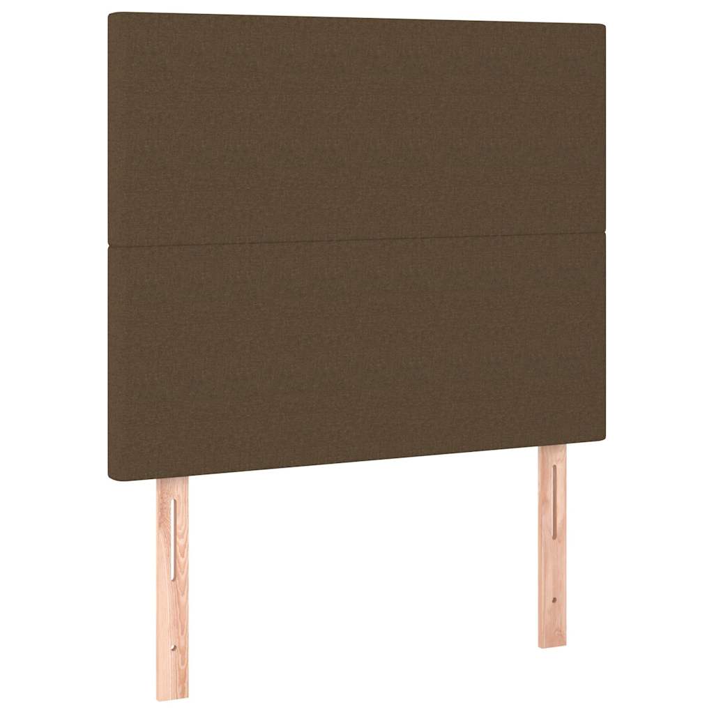 vidaXL Čelo postele tmavě hnědé 100x5x118/128 cm látkové