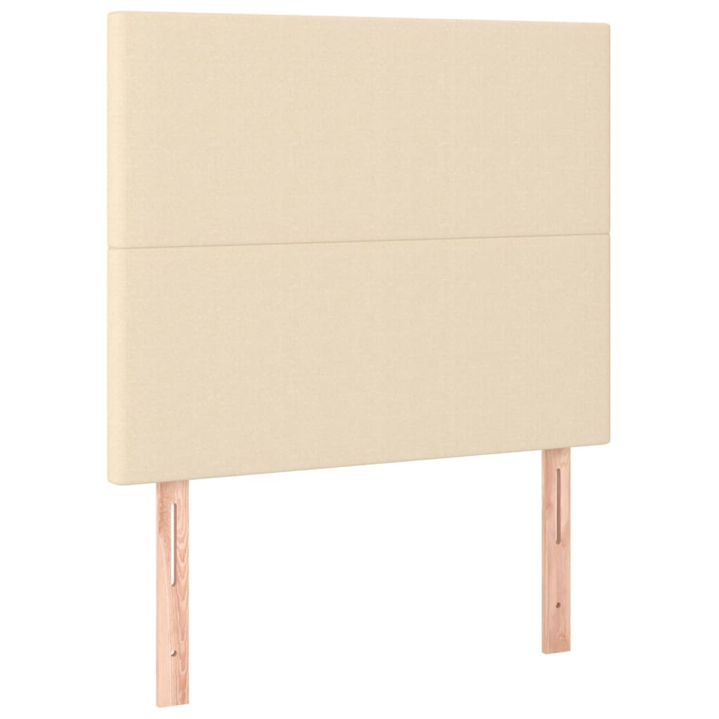 vidaXL Čelo postele krémové 100x5x118/128 cm látkové