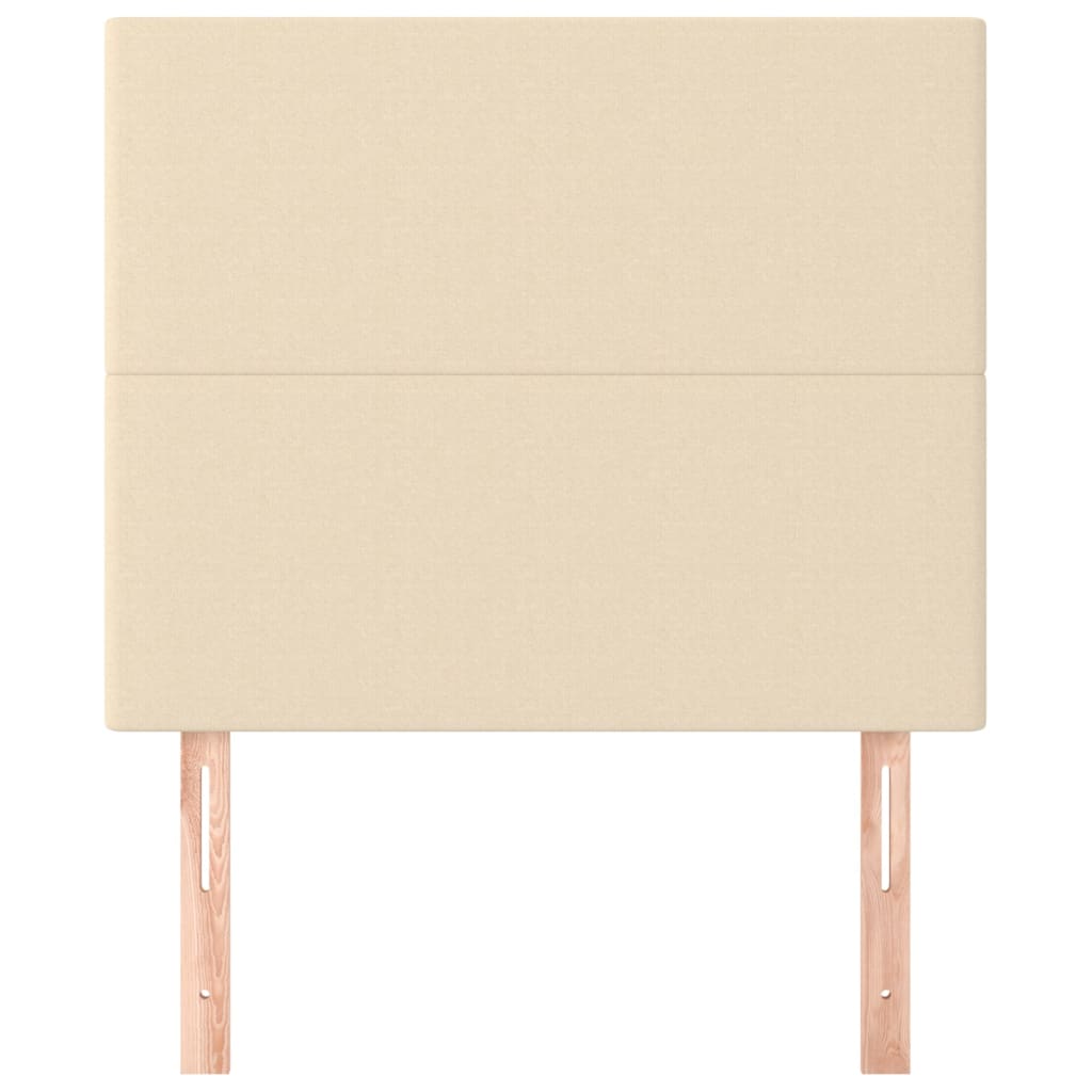 vidaXL Hoofdborden 2 st 100x5x78/88 cm stof crèmekleurig afbeelding