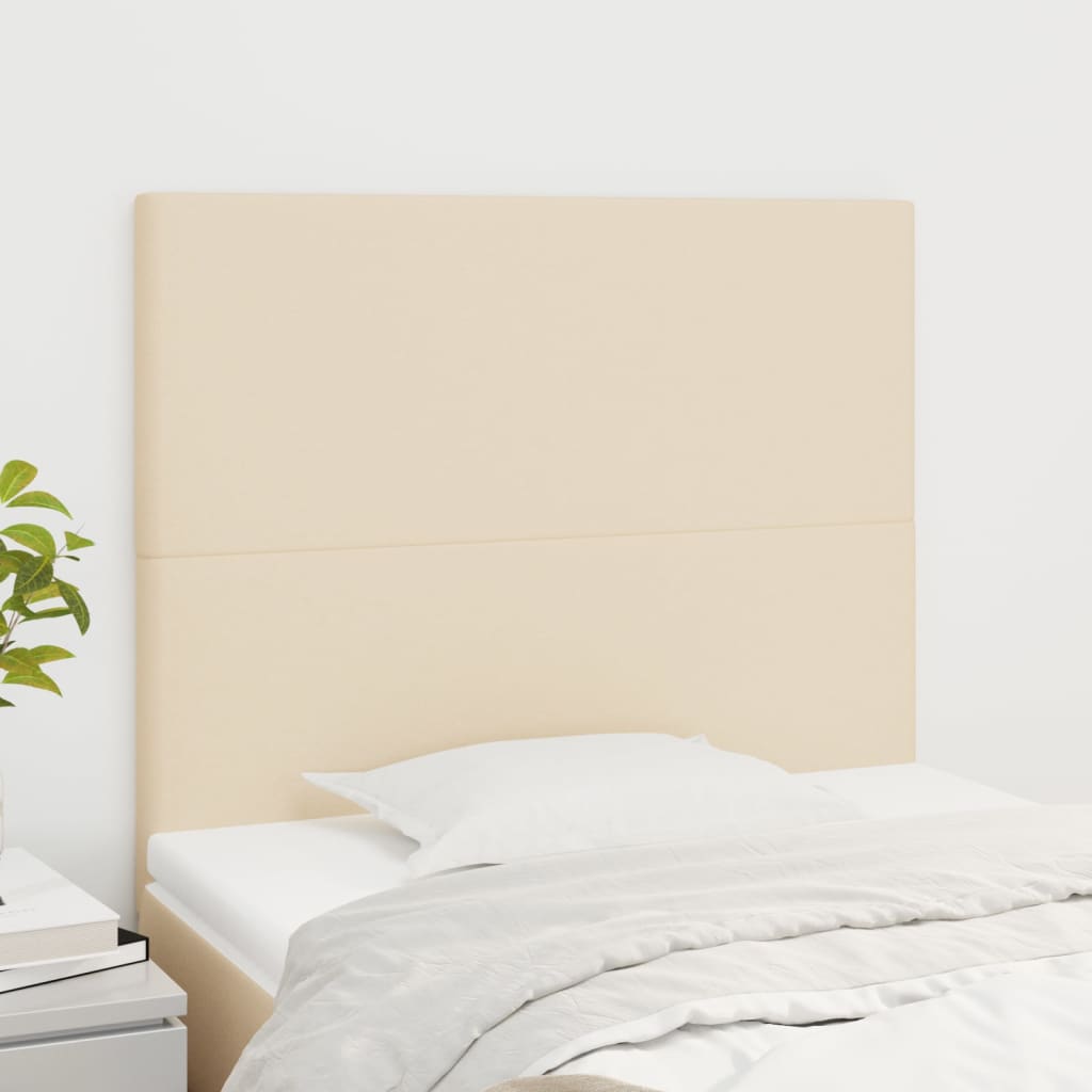 vidaXL Tăblii de pat, 2 buc, crem, 100x5x78/88 cm, textil