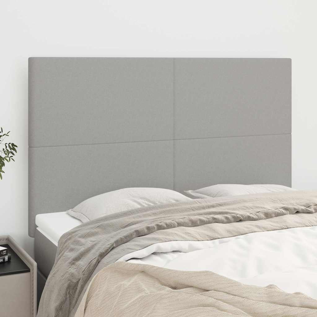 vidaXL Kopfteil Hellgrau 144x5x118/128 cm Stoff