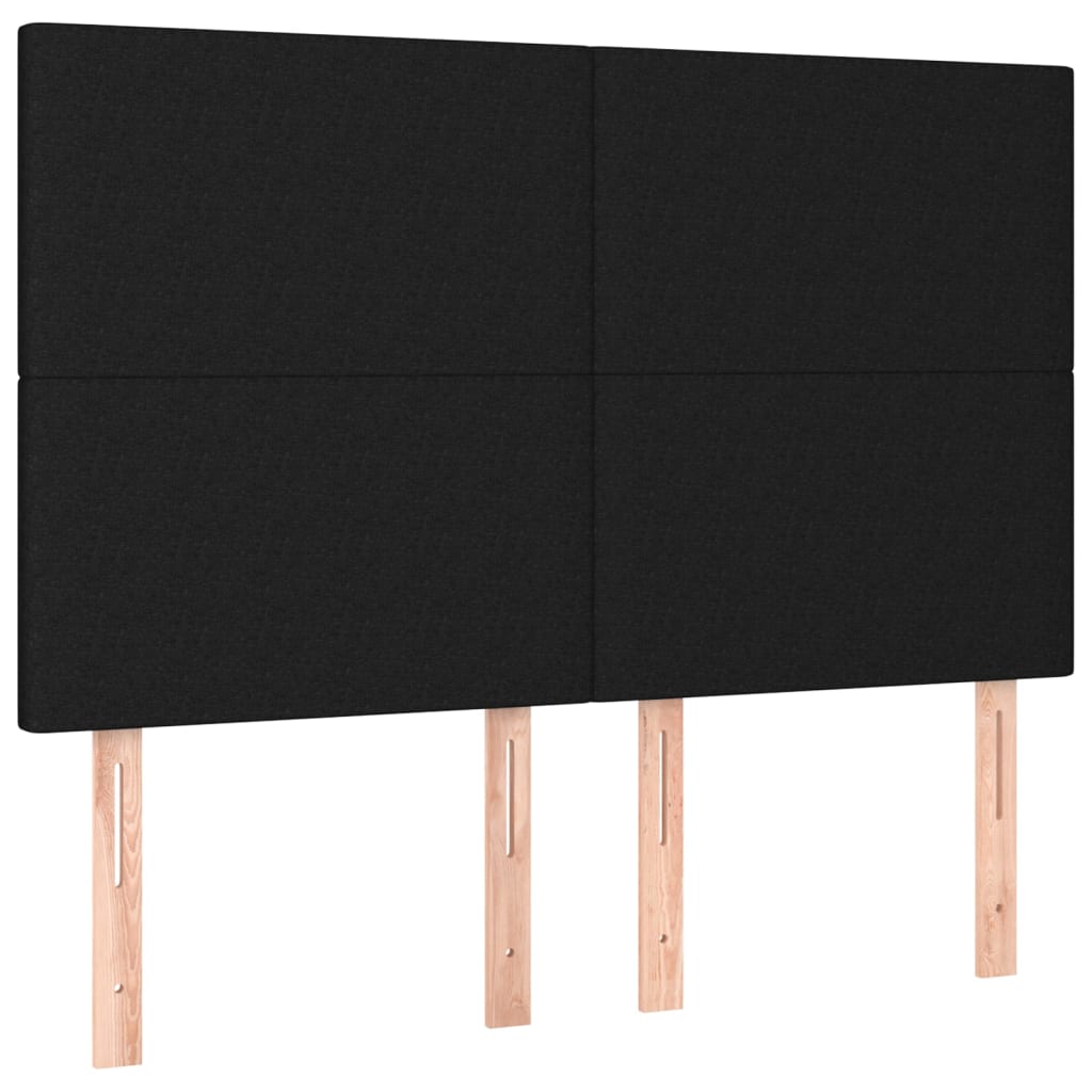 Thumbnail - vidaXL Kopfteile 4 Stk. Schwarz 72x5x78/88 cm Stoff