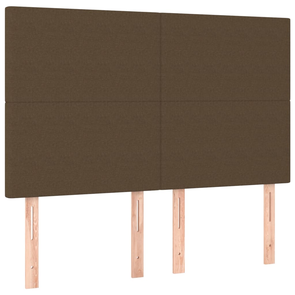 vidaXL Čelo postele tmavě hnědé 144x5x118/128 cm látkové