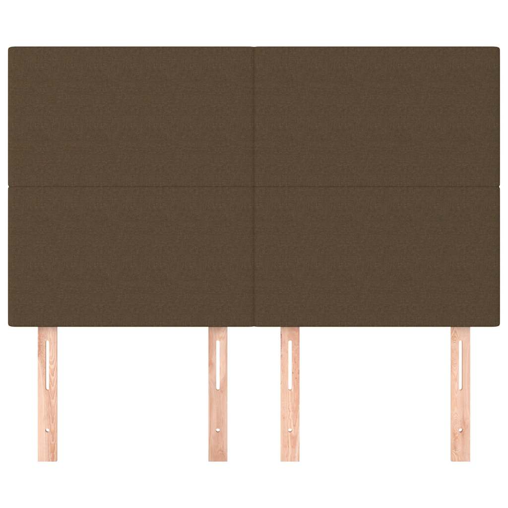 vidaXL Hoofdbord donkerbruin 144x5x118/128 cm stof bruin, foto 2