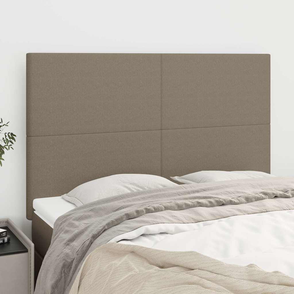 Sengegavl i stof - taupe, 144×5×118/128 cm, højdejusterbar