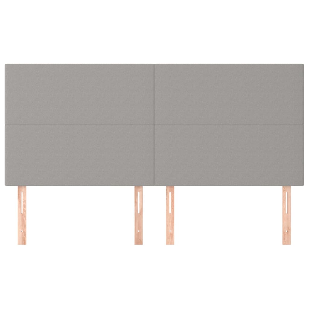 vidaXL Hoofdborden 4 st 80x5x78/88 cm stof lichtgrijs afbeelding