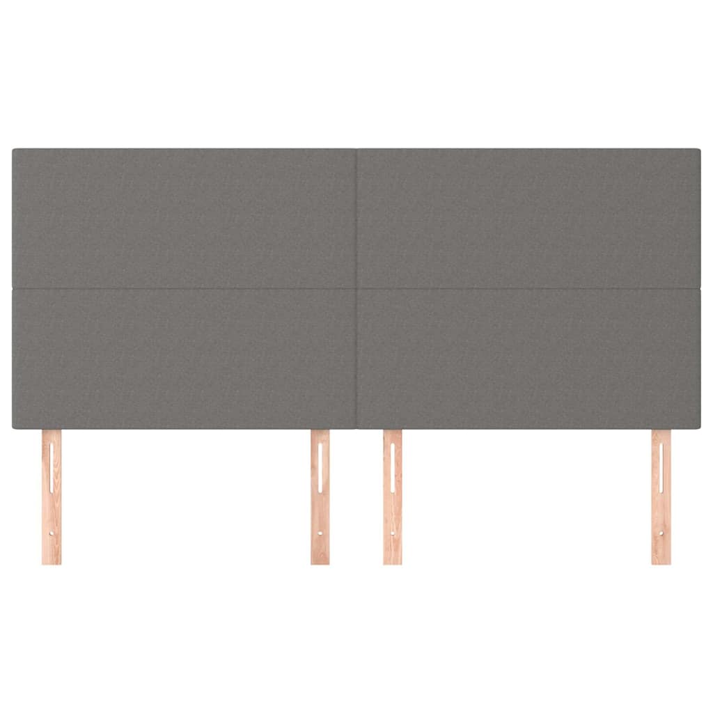 vidaXL Hoofdbord donkergrijs 160x5x118/128 cm Stof grijs, foto 2