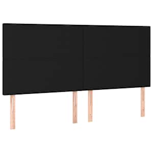 Čelo postele černé 160x5x118/128 cm látkové - obrázek 2