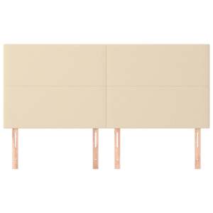 Čelo postele krémové 160x5x118/128 cm látkové - obrázek 3