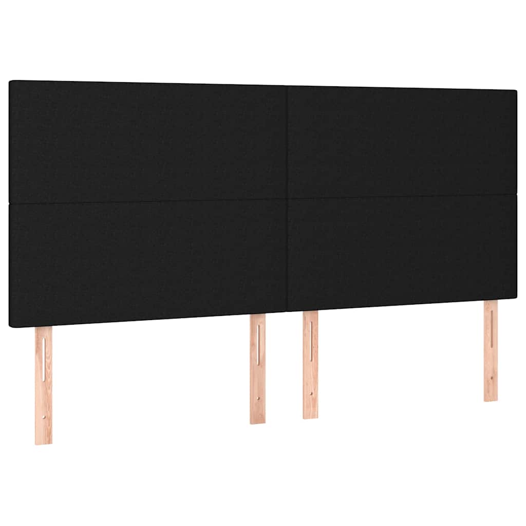 vidaXL Tăblie de pat neagră 180x5x118/128 cm, material textil