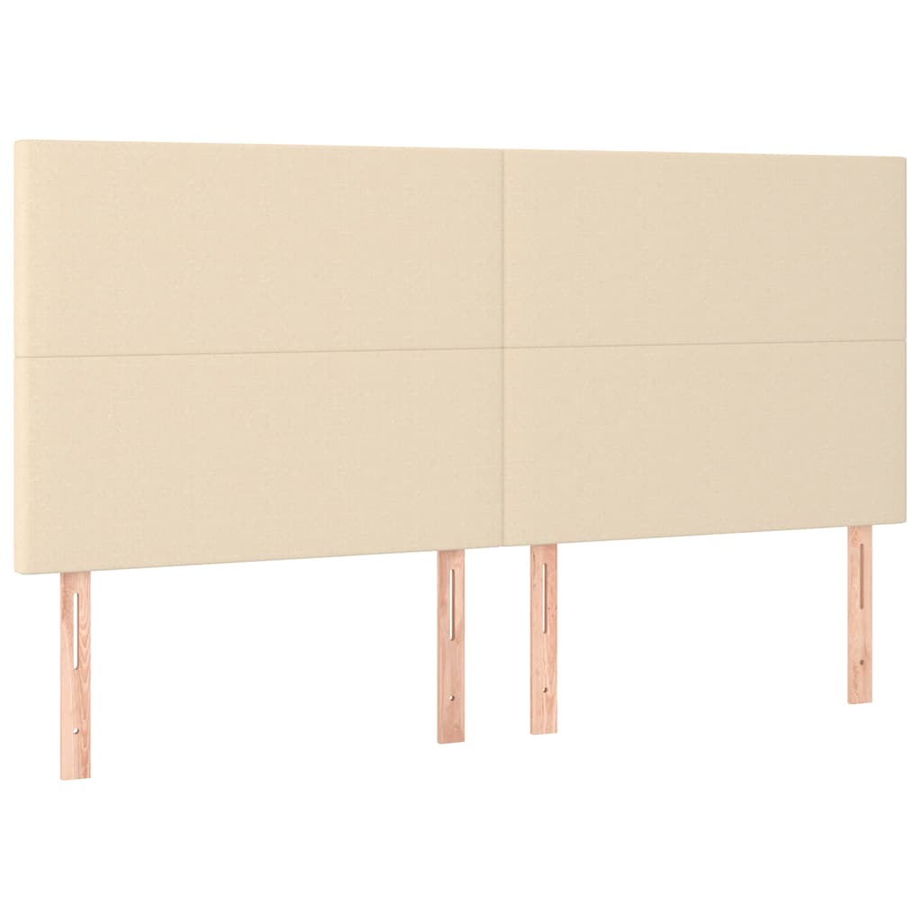 vidaXL Tăblie de pat crem 180x5x118/128 cm, material textil