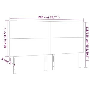 Čelo postele světle šedé 200 x 5 x 118/128 cm látkové - obrázek 8
