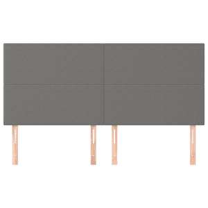 Čelo postele tmavě šedé 200 x 5 x 118/128 cm látkové - obrázek 3