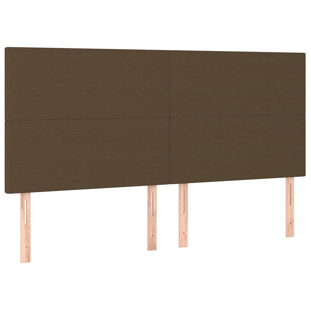 vidaXL Čelo postele tmavě hnědé 200 x 5 x 118/128 cm látkové