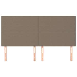 Čelo postele béžové 200x5x118/128 cm látkové - obrázek 3