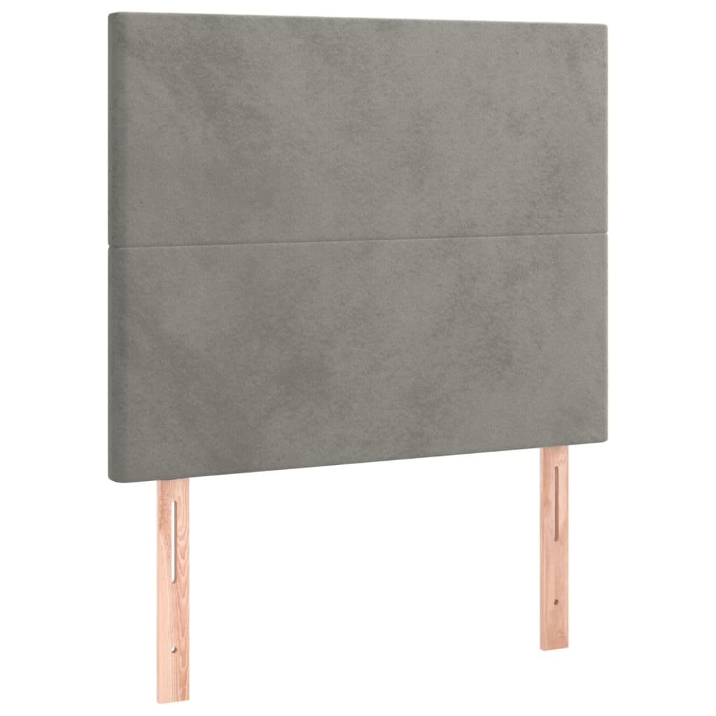 vidaXL Čela postele 2 ks světle šedá 80x5x78/88 cm samet