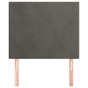 Čelo postele tmavě šedé 80x5x118/128 cm sametové - obrázek 3