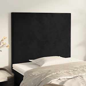 Čelo postele černé 80x5x118/128 cm sametové - obrázek 1