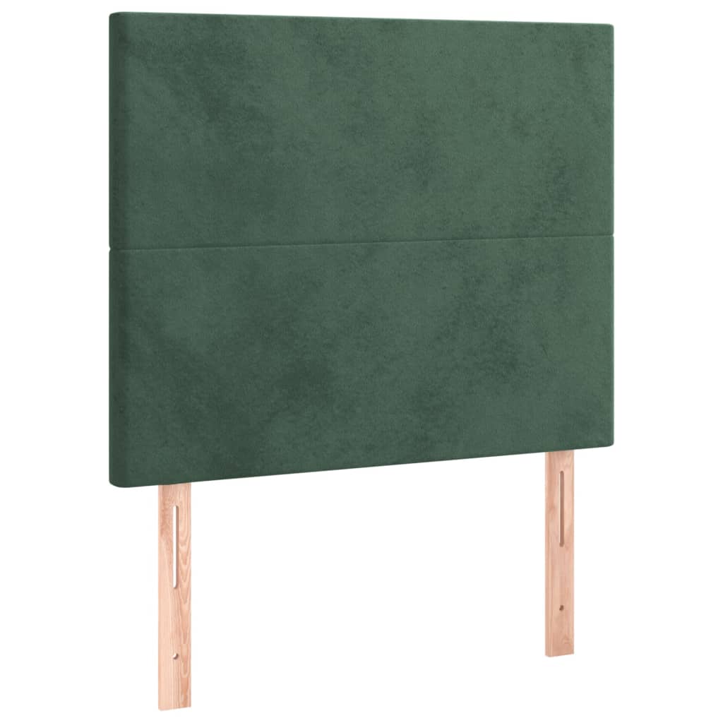vidaXL Čelo postele 2 ks tmavě zelené 80 x 5 x 78/88 cm samet