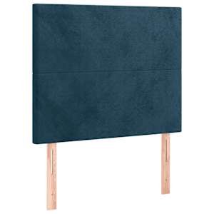 Čelo postele tmavě modré 80x5x118/128 cm sametové - obrázek 2