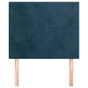 Čelo postele tmavě modré 80x5x118/128 cm sametové - obrázek 3