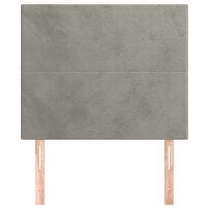 Čelo postele světle šedé 90x5x118/128 cm sametové - obrázek 3