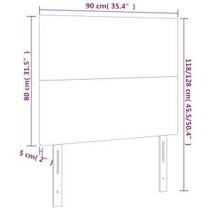 Čelo postele tmavě zelené 90x5x118/128 cm sametové - obrázek 8