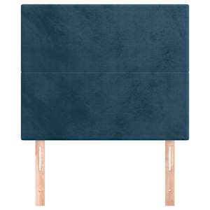 Čelo postele tmavě modré 90x5x118/128 cm sametové - obrázek 3