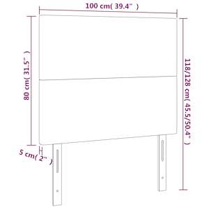 Čelo postele černé 100x5x118/128 cm sametové - obrázek 8