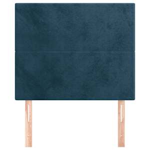 Čelo postele tmavě modré 100x5x118/128 cm sametové - obrázek 3