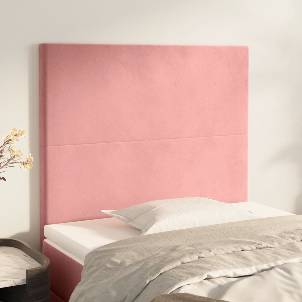 Thumbnail - vidaXL Kopfteile 2 Stk. Rosa 100x5x78/88 cm Samt