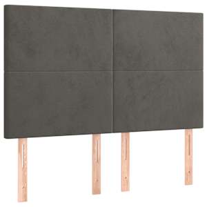 Čelo postele tmavě šedé 144x5x118/128 cm sametové - obrázek 2