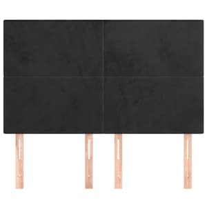 Čelo postele černé 144x5x118/128 cm sametové - obrázek 3