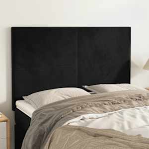 Čelo postele černé 144x5x118/128 cm sametové - obrázek 1