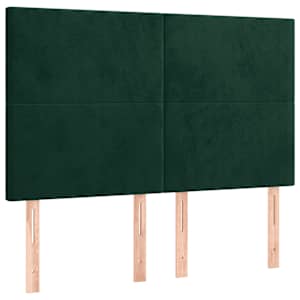 Čelo postele tmavě zelené 144x5x118/128 cm sametové - obrázek 2