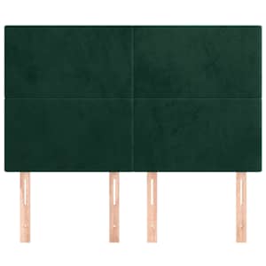 Čelo postele tmavě zelené 144x5x118/128 cm sametové - obrázek 3